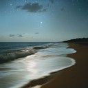 dreamy nighttime atmosphere envelops a tranquil summer beach