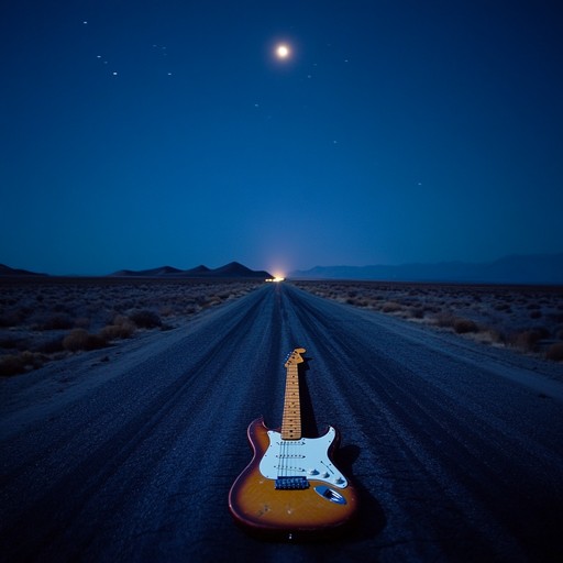 Dreamy soft rock instrumental embodies the sense of peace and contemplation, accompanying a night drive under a star filled sky through the tranquil desert