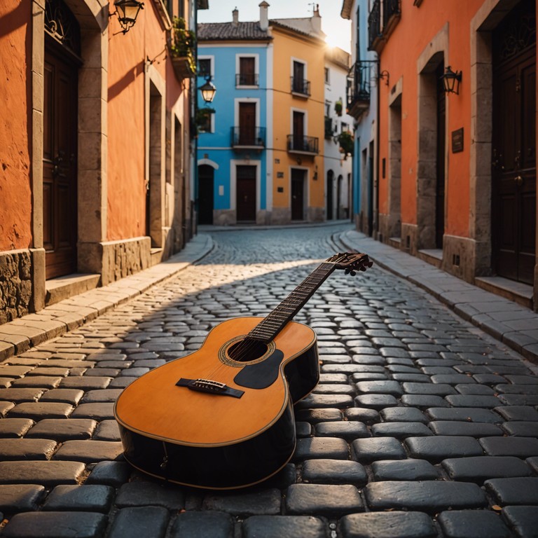 Let the passionate strums of the spanish guitar transport you to a small european town, brimming with vibrance and the fiery colors of sunset. Every note tells a story of deep desire.