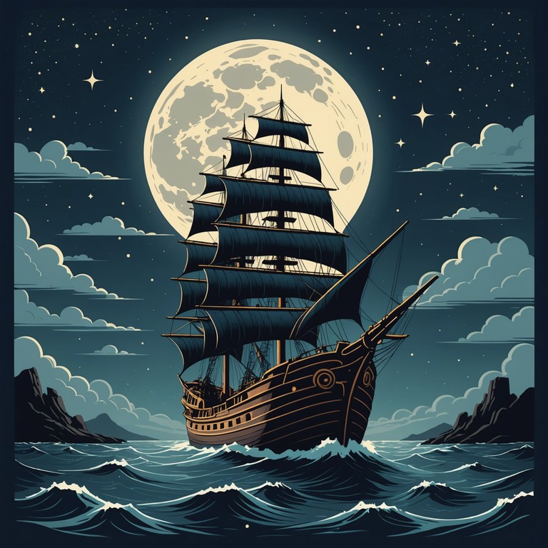 This track blends the grandiose power of symphonic rock with themes of ancient maritime adventures, interpreting the mystical allure of the moonlit sea through powerful orchestral rock arrangements. Delicate strings rise and fall like the ocean's tides, complemented by robust guitar riffs that depict a journey across timeless waters.