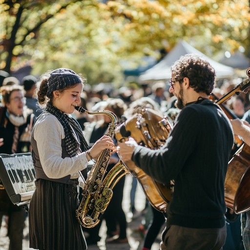 A lively and joyful instrumental track that brings the spirit of jewish cultural festivities to life. Imagine a bustling celebration with family and friends, laughter filling the air, and feet tapping to the energetic rhythms. This klezmer music inspired composition uses melodic clarinet lines, vibrant accordion, and sprightly violin to create an unforgettable celebration of joy.