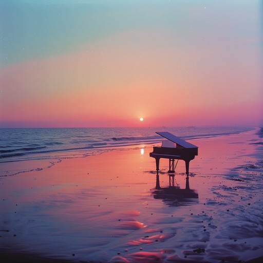 Soft, languid piano tunes immerse you in a golden hour lounge, creating a dreamy, nostalgic ambiance ideal for unwinding after a long day. The mellow tones blend with gentle bass lines, crafting a relaxing yet emotionally rich experience, perfect for meditation or casual evening gatherings.