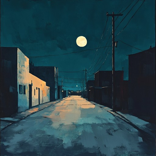 A soft piano melody set in an empty, abandoned cityscape under a moonlit sky, evoking deep feelings of loneliness and solitude. The simple yet poignant notes capture the essence of being alone in a place that once buzzed with life. The atmosphere is eerie but beautifully melancholic.