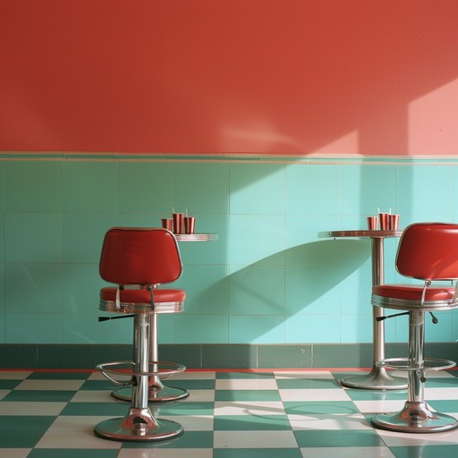 This energetic instrumental captures the essence of a bustling 1950s soda fountain, with catchy melodies and toe-tapping rhythms that transport listeners back to the era of jukeboxes, poodle skirts, and classic americana charm