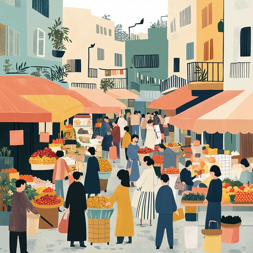 This jingle brings to life the vibrant atmosphere of a bustling morning market. It's filled with energetic melodies, light percussion, and joyful harmonics to invoke the sense of excitement and freshness as vendors set up their stalls and customers start their day.