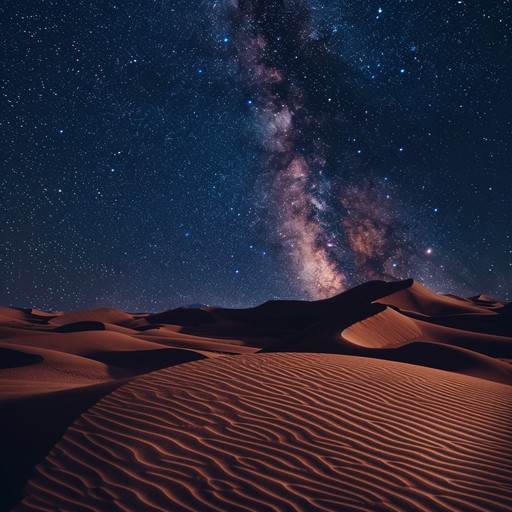 A serene track featuring gentle middle eastern melodies, evoking the tranquility of a desert nightfall. The soft rhythm and flowing harmonies create a peaceful and contemplative atmosphere, perfect for relaxation or meditation.