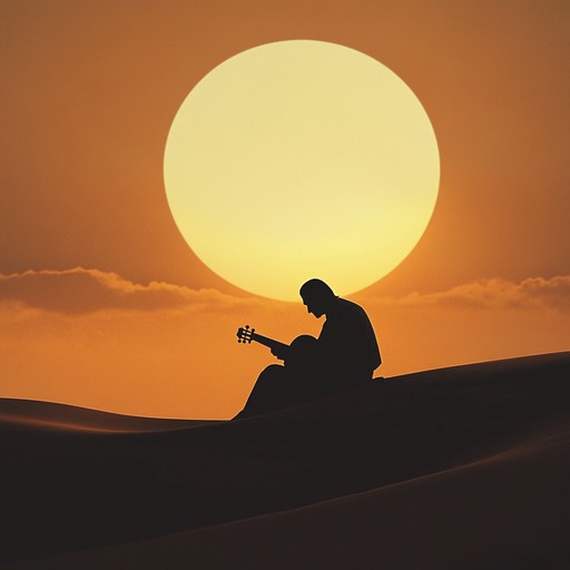 A peaceful instrumental track featuring traditional middle eastern melodies over ambient soundscapes, evoking the calm and beauty of desert dunes at dusk