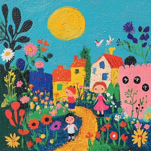 Imagine a sunny garden filled with flowers, butterflies, and playful children. The music brings this scene to life with its cheerful and bright melodies, evoking a sense of joy and wonder. It's perfect for children's nursery rhymes, featuring an upbeat and catchy tune that all can enjoy.