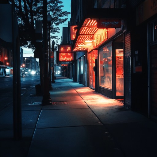 An instrumental piece conveying feelings of loneliness and introspection during midnight walks through silent city avenues.