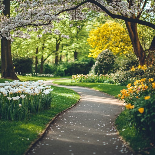 Graceful melodies and soft rhythms evoke a tranquil park walk, capturing the calmness of nature in a soothing, melodious instrumental