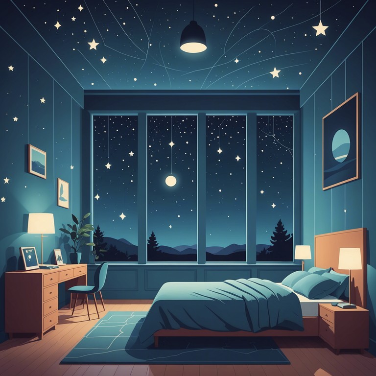 This track features gentle, ethereal tones that drift like clouds in a starlit sky, creating a perfect nighttime ambiance. Ideal for relaxing before sleep, the music conjures imagery of floating in cosmic serenity, providing a tranquil escape from the day to day. Soft synth pads meld with subtle, airy textures, crafting a soundscape that feels both intimate and infinitely expansive.