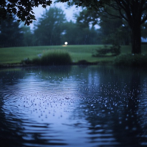 Crafting an auditory space where each raindrop contributes to an ensemble of natural and instrumental harmonies ideal for meditation or winding down.