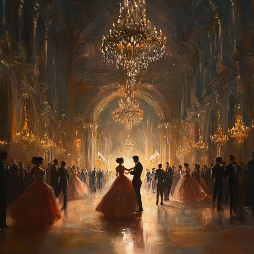 An elegant, rhythmic mambo featuring vibrant and grandiose brass sections, inviting listeners to an opulent ballroom for an intricate and dazzling dance journey.