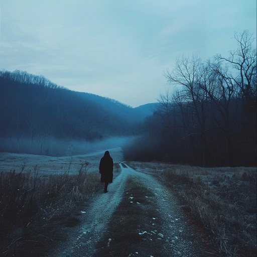 The song begins with a gentle fingerstyle acoustic guitar melody, slowly building in intensity as a haunting fiddle joins in, creating a sense of longing and mystery. The sparse arrangement leaves space for the listener's imagination to wander, as if exploring an ancient, forgotten trail deep in the appalachian hills.