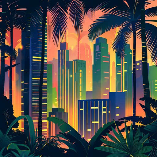 A wild fusion of urban beats and tribal rhythms, punctuated by a gritty, distorted guitar that brings the funk. Imagine dense, sprawling cityscapes merging with the raw energy of a jungle, creating an electrifying ambiance.