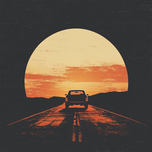 A vibrant instrumental soft rock piece that captures the essence of driving towards the horizon as the sun sets, blending melodic guitar riffs with gentle percussion to evoke feelings of freedom and nostalgia.