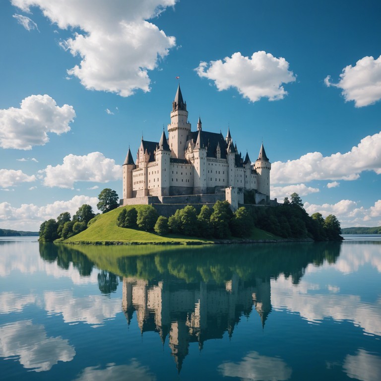 Imagine a floating castle above soft, fluffy clouds where children can explore magical rooms and encounter gentle mythical creatures. The music serves as a backdrop for this fantastical journey, lifting the spirits of young listeners as they soar through the skies on their imaginary adventure.