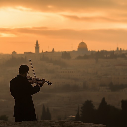 A touching instrumental that celebrates jerusalem's dawn, blending traditional jewish sounds with a modern twist. It evokes a sense of hope, resilience, and sacredness, portraying the city's rich history and soul