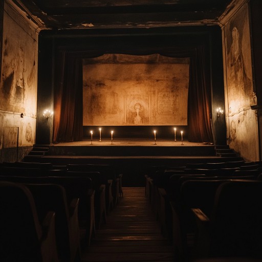 The song sets the stage in a victorian era theater, draped in shadow and candlelight. The accordion’s haunting notes mimic ghostly whispers while a chilling waltz rhythm activates unease. Every creak and echo amplifies the suspense, immersing listeners in an ominous atmosphere.