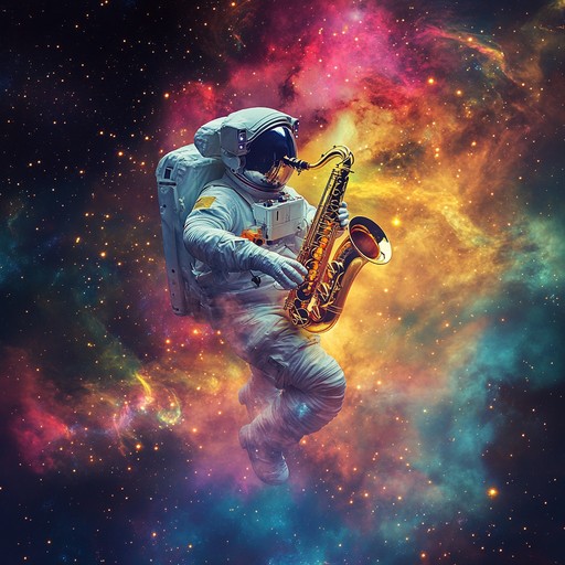 A groovy instrumental track that blends funky bass lines with jazzy saxophone riffs and atmospheric synthesizer melodies, taking the listener on a cosmic journey through funk infused soundscapes