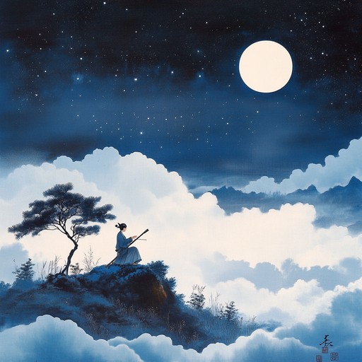 A soothing instrumental featuring the shakuhachi, evoking the serenity of a quiet night beneath the stars. The melody flows gently like a calm river under moonlight, encouraging relaxation and inner peace.