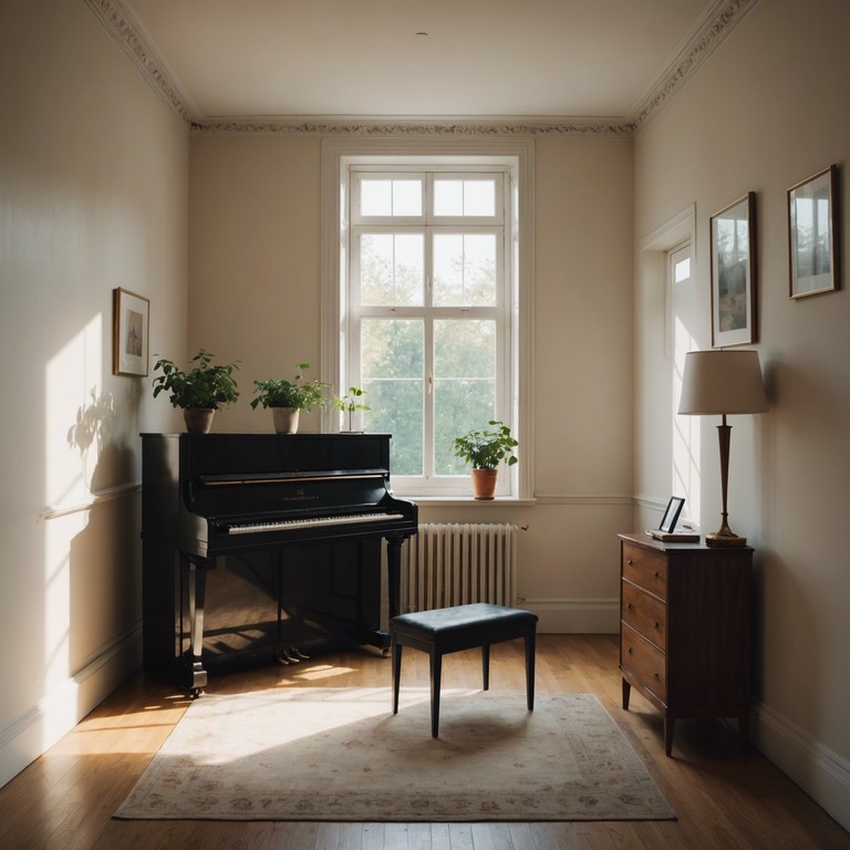 Echoes of serenity harnesses the tranquil power of minimalist melodies played on an electric piano to guide listeners through a peaceful exploration of their inner landscapes, encouraging moments of calm reflection and a deepening sense of self awareness.