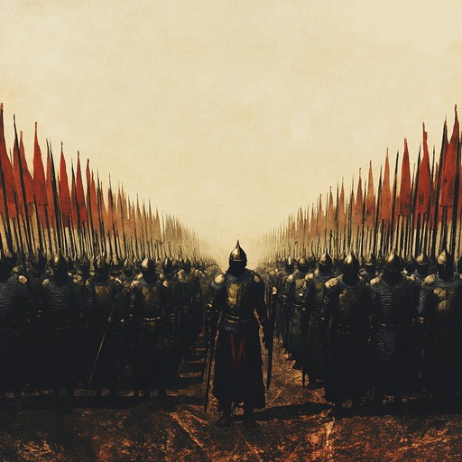 This composition combines the grandeur of a full orchestral arrangement with the disciplined rhythm of a military march, evoking images of a formidable steel clad army parading through a historic city. It delivers an empowering and majestic sonic experience, suitable for grand ceremonies or reflective military commemorations.