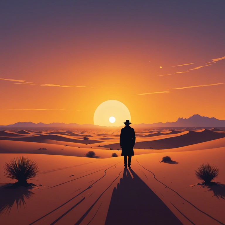 Imagine standing in the vast, golden desert as the sun sets, the cool breeze carries the sounds of a soulful oud playing a longing, melancholic tune, reminiscent of lost ancient civilizations. This instrumental piece captures the essence of a lonely journey through the middle eastern deserts, filled with reflective moments and a deep sense of yearning.