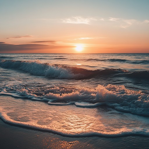 Craft a peaceful dub piece that evokes the gentle waves and tranquil scenery of a beachside, combining minimalistic sounds and deep bass
