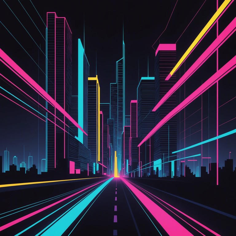 Immerse yourself in the futuristic urban landscape, where the funk of the old meets the grime of the new in an electrifying manner. This composition paints the pulsating life of a metropolis where tradition blends with modernity under neon lights.