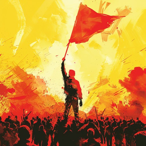 A fierce instrumental anthem capturing the rebellious spirit through heavy, distorted guitar riffs and aggressive drumming. This track is an energized roller coaster of sound, meant to invoke feelings of unyielding resistance and the fight for justice. The dynamic shifts and powerful crescendos make it a compelling call to action.