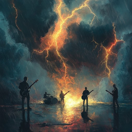 This epic symphonic rock track intertwines orchestral and electric elements to create a dynamic musical journey. Sweeping strings and bold brass set the stage, building tension towards the entrance of forceful electric guitars. The composition evolves through dramatic peaks and intense valleys, culminating in a powerful and epic finale.