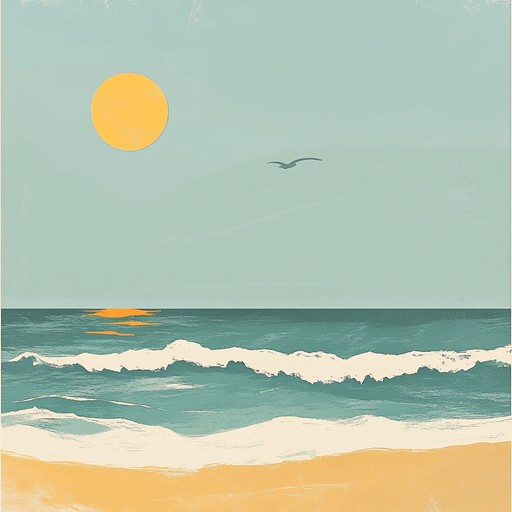 A composition that blends the tranquility of lounging by the sea with the radiance of a summer sunset, evoking pure joy.