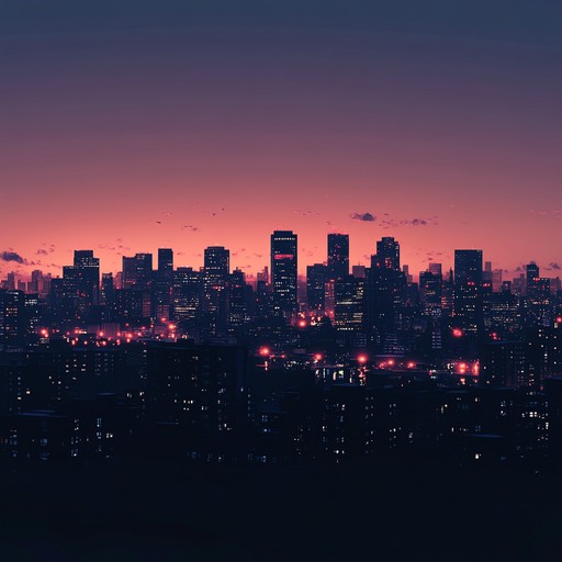 A soothing blend of lush synths, gentle basslines, and silky jazz chords creating a tender, sunset cityscape ambiance