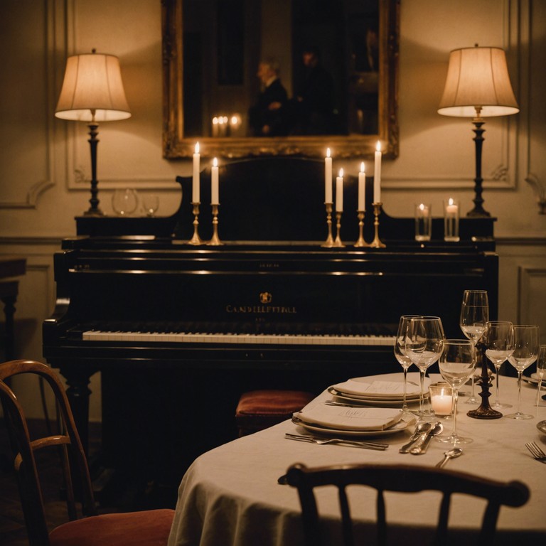 As the night deepens, piano melodies become the storytellers in an old world cabaret, flashing images of velvet drapes and candlelit tables where ghostly figures share untold stories. This soundscape is both an homage to and a reinvention of the classic cabaret vibe, designed for lovers of history and the macabre.