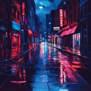 relaxing techno beat with ambient city night soundscapes