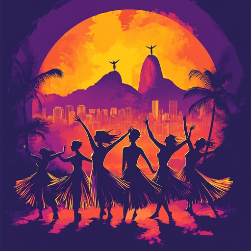 An instrumental composition that blends groovy samba rhythms with lively percussion, embodying the vibrant atmosphere of a rio de janeiro sunset, invoking the spirit of dance and celebration.