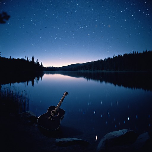 A soothing instrumental piece featuring gentle acoustic guitar, creating a tranquil atmosphere that captures the essence of a peaceful romantic evening under the stars.