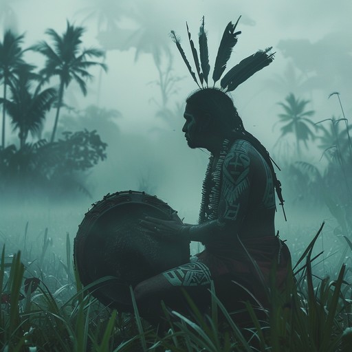 Journey deep into an ancient jungle with echoes of ritualistic drums guiding you through a mysterious, foreboding landscape. The track's dark ambient tones and tribal rhythms evoke an unsettling sense of ancient secrets and lurking dangers, creating an immersive and suspenseful musical experience.