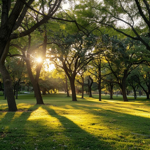 Echoes in the grove immerses the listener in a musical forest bath, where each note reverberates with the tranquility of ancient trees, embodying a peaceful and timeless nature walk guided by the soothing tones of marimba.