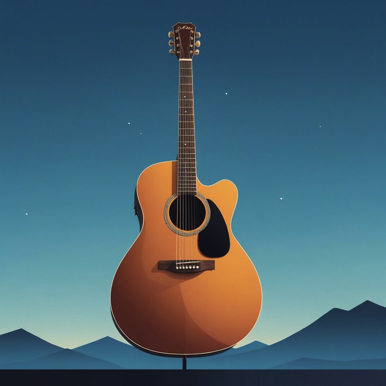 A soft acoustic guitar plays as the sun sets, filling the air with a soothing melody that captures the spirit of the old west, ideal for relaxation or meditation.