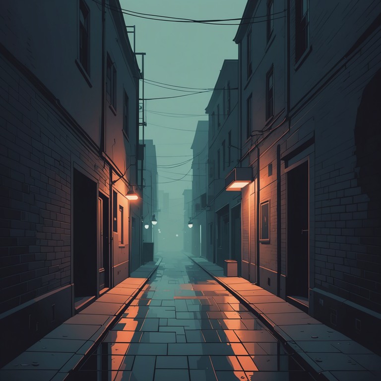 An intricate composition featuring dissonant harmonies and sudden shifts in dynamics, designed to evoke a sense of suspense and creeping dread. Intense build ups lead to unexpected drops, creating an eerie atmosphere throughout.