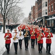 celebratory drums with a military twist.