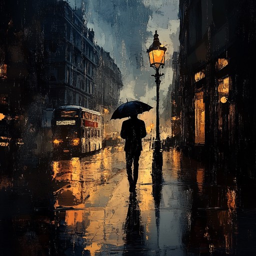 A tender piece evoking lonely walks through misty london streets, with hints of hope anchoring the soul amidst the city's soft, persistent rain, perfect for introspective moments