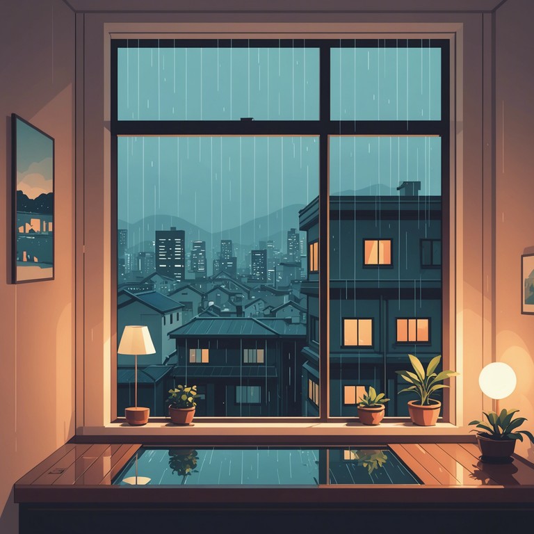 Echoes in the drizzle encapsulates the introspective and gentle melancholy of a rainy day in seoul, weaving soft electronic beats with the traditional sounds of gayageum to portray a journey of inner contemplation and the beauty of solitude.