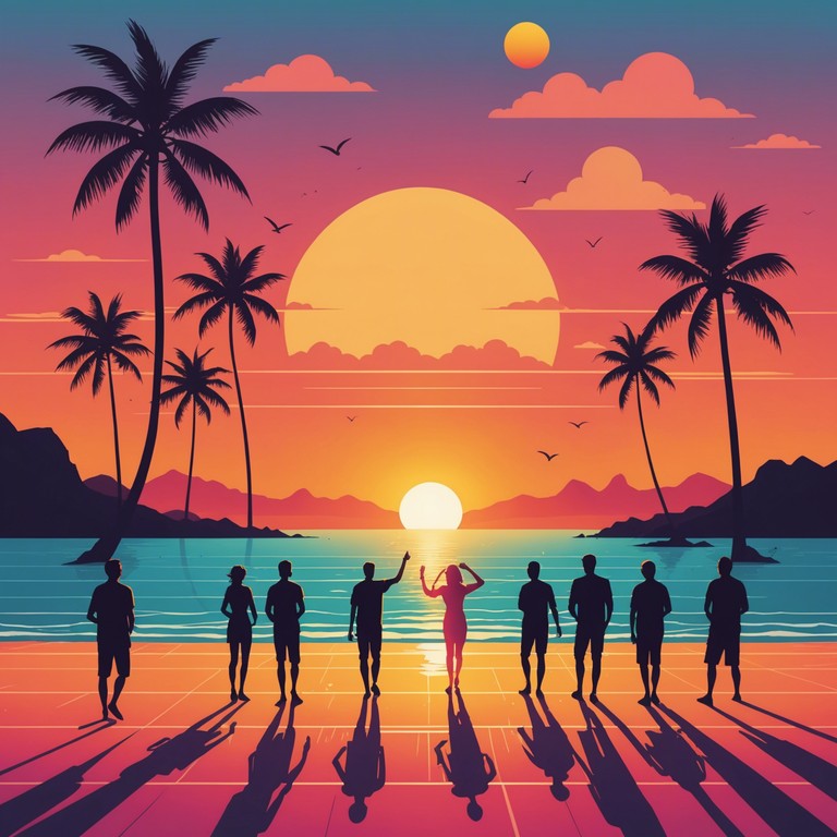 This instrumental track captures the lively essence of a beach party at sunset, with vibrant rhythms and infectious mambo inspired beats that compel the body to move. The song utilizes traditional mambo instrumentation, providing a modern twist to the classic genre, perfect for vibrant summer evenings.