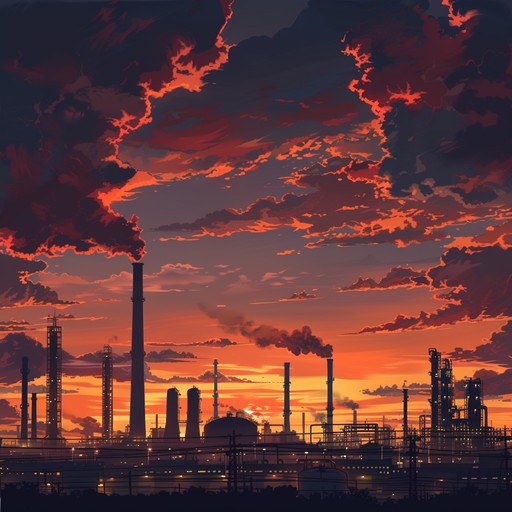 In this track, the harsh, mechanical sounds of industrial music fuse seamlessly with the serene, atmospheric tones of chill music, creating a soundscape that feels like watching a sunset over a deserted factory. The piece utilizes the contrast between the gritty and the smooth, producing a uniquely contemplative experience.