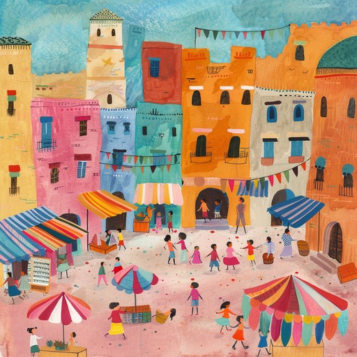 Step into a quaint cobblestone street alive with festivity. This whimsical capriccio song combines bright accordion solos with lively percussion, creating an energetic and playful atmosphere that's perfect for a sunny afternoon outing.