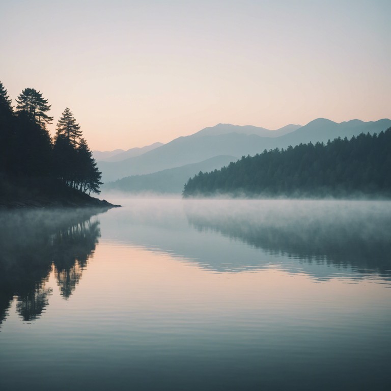 A moving orchestral composition that evokes a peaceful sunrise over a still lake, blending delicate strings with gentle woodwind melodies to create a warming sense of renewal and hope.