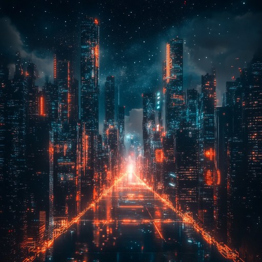 Experience a thrilling instrumental voyage through the luminous streets of a high tech cityscape. Pulsing synth rhythms and soaring melodies create an atmosphere of hope and excitement, capturing the essence of an optimistic cyberpunk future.